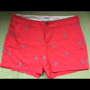 Women’s Old Navy Coral Anchor Shorts size 6